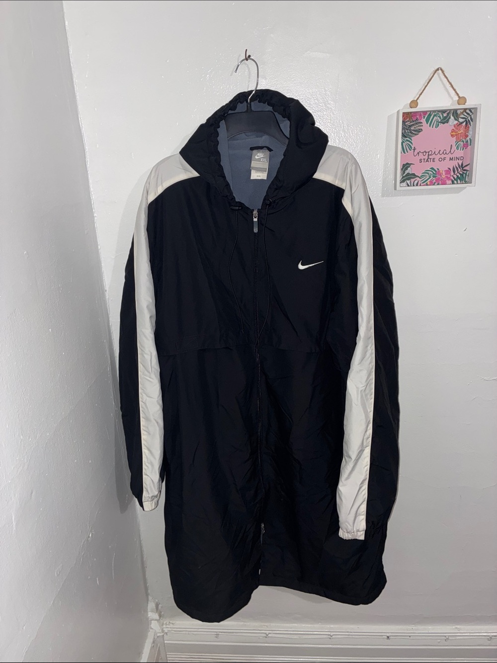 Nike Black with White Sleeve Accents swim parka/coat